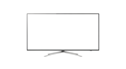 Modern Flat Screen Television Display on a Sleek Stand, Perfect for Home Entertainment or Office Use