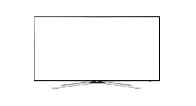 High Definition Television Screen Displaying a Blank White Background, Ideal for Presentations and Content Creation - Powered by Adobe