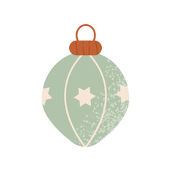 Classic Christmas decorations, Christmas tree toys with Christmas decor. Simple vector design ideal for New Year and Christmas decorations or holiday greetings.
