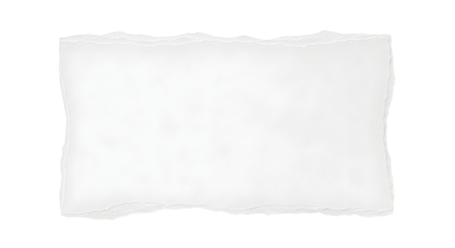 Blank white ripped paper isolated on white background, ripped edge, textured, and empty