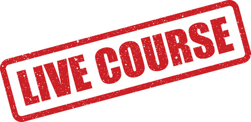 Red textured rubber stamp mark showcasing LIVE COURSE text, indicating an ongoing interactive educational class