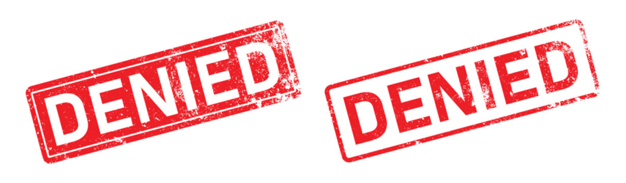 Red Denied Stamp Vector Illustration with Prohibit Sign