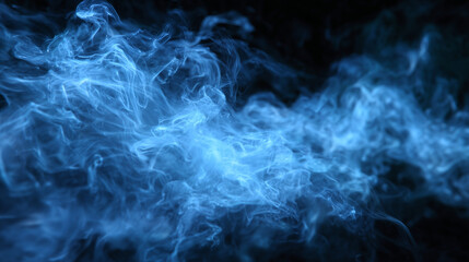 Fototapeta premium Dense, swirling smoke cloud in sharp detail, textured and layered, rising against a pure black background, evoking dramatic explosion or atmospheric tension