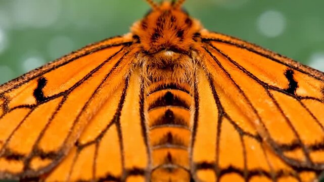 Orange Tiger Moth with Intricate Wing Patterns Resting