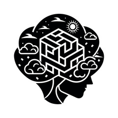 Why it's unique Symbolizes complex problem-solving, mental challenges, or the vast, often confusing, landscape of human thought.