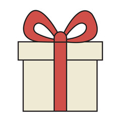 Cute Christmas Gift Box with Ribbon