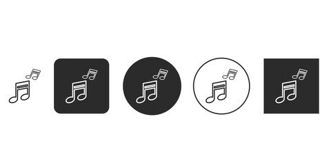 Vector icon set for music notes and melody symbols | Minimalist outline icon variations for audio streaming apps | Simple eighth and sixteenth musical note vector graphics 