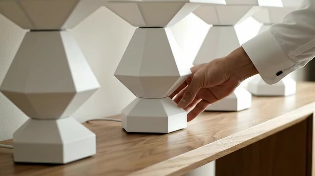 Geometric Lamp Array: Modern Interior Design Detail