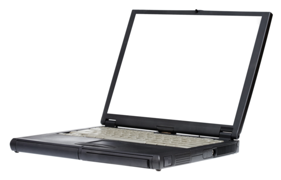 Modern Laptop with Blank Screen Display