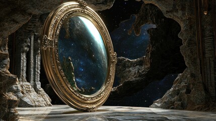 Mysterious Mirror in a Cave - A Portal to Another World.