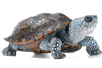 Obraz premium Ornate Diamondback Terrapin: A Delicate Aquatic Fauna from Florida's Mangroves