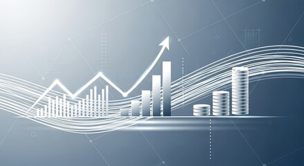 Visualize your company's skyrocketing revenue with this modern graph showing positive growth and profits, perfect for presentations and annual reports