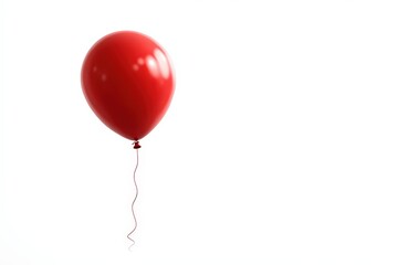 A 3D render of a red balloon rising up. Isolated on a plain white background. Concept of freedom, growth, celebration, and rising above.