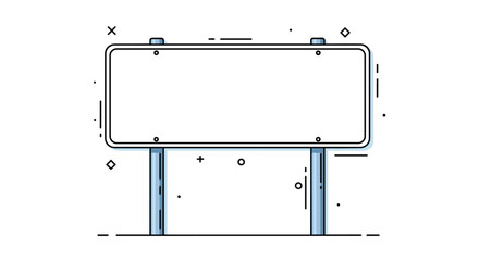 Blank sign board graphic vector illustration is a flat design on a white background with a simple, modern aesthetic.
