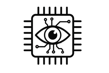 Artificial intelligence eye on microchip processing data
