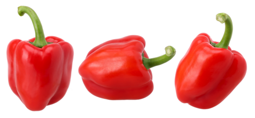 Red Bell Pepper (Sweet Red Pepper) isolated, transparent PNG, PNG format, Collection, set