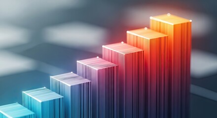 Dynamic chart showing upward growth and success in vibrant colors, perfect for business presentations or marketing materials that need a modern, eye-catching edge