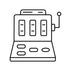 Slot Machine icon with white background vector stock illustration