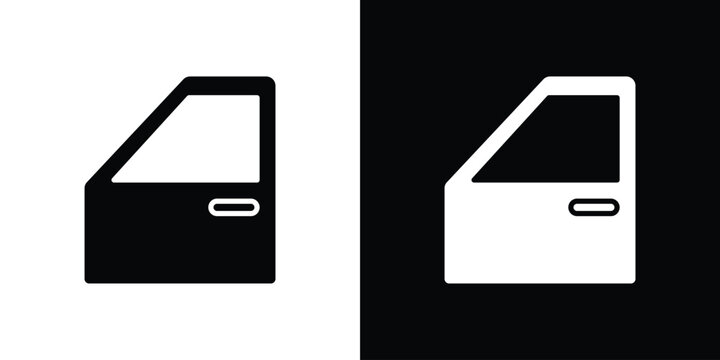 car door icons vector silhouette design. Vector flat graphic design illustration.