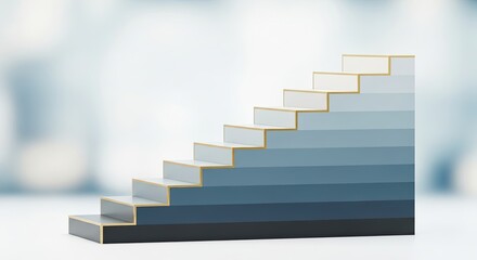 Climb the ladder to success with this modern staircase concept symbolizing growth and achievement in business, offering a path to reach your goals and dreams