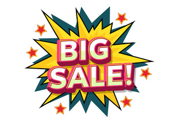 Big Sale Burst Graphic - Announcing a Special Promotional Event with Stars