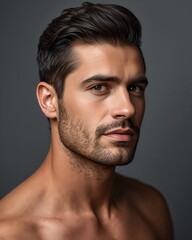 Obraz premium a handsome man with a serious expression and a well-groomed look