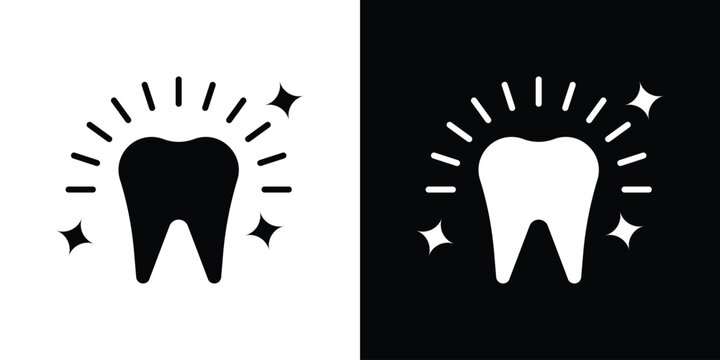 Clean teeth icons vector silhouette design. Vector flat graphic design illustration.