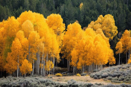 Pando: The Majestic Aspen Grove in Autumn - A Lush Forest Landscape Near Fish Lake, Utah
