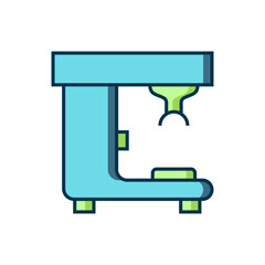 Filled outline Coffee machine icon isolated on white background. Flat filled outline style with shadow. Vector