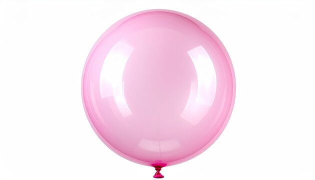 Pink balloon, round, glossy,  isolated