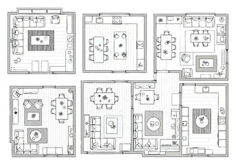 Modern Interior Design Floor Plans Elegant Home Layouts and Furniture Arrangement Ideas furniture icons interior design architecture