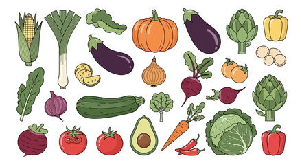 A vibrant and diverse collection of fresh, ripe vegetables, showcasing nature's bounty for healthy eating and culinary inspiration