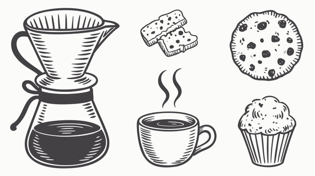 Black and white hand drawn illustration banner for advertisement featuring a single graphic element with bold lines and clear contrast