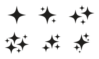 sparkle star set. transparent vector symbol
