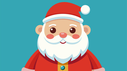 Charming Cartoon Santa Claus Face with Festive Red Hat