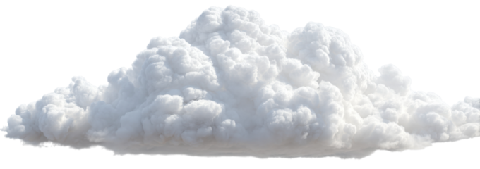 Fluffy White Cloud Formation  isolated on transparent background , Creating a Striking Visual Contrast and Captivating Natural Aesthetic