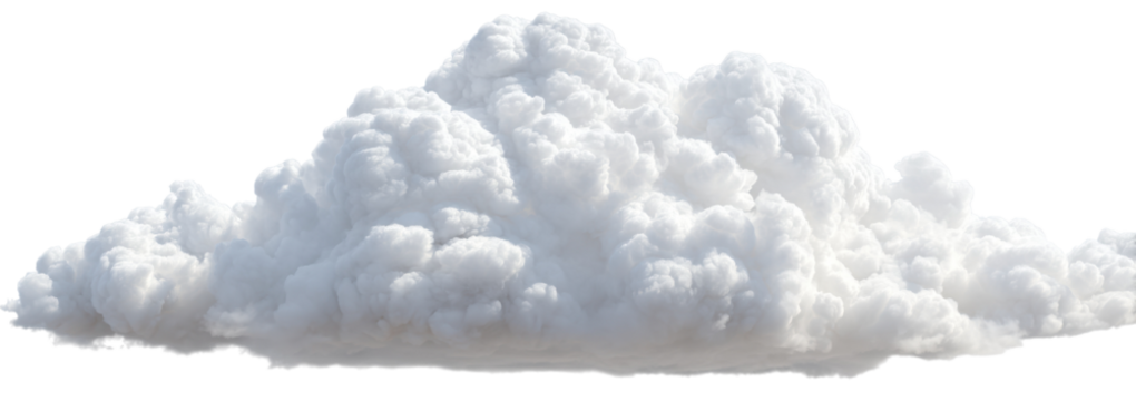 Fluffy White Cloud Formation  isolated on transparent background , Creating a Striking Visual Contrast and Captivating Natural Aesthetic