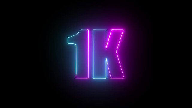 1K Double Colour Neon Line Animation on Black Background with Smooth Motion and Bright Glow.