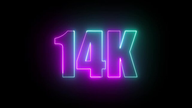 14K Double Colour Neon Line Animation on Dark Black Canvas with Smooth Motion and Bright Futuristic Glow Effects.