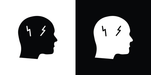 Headache icons vector silhouette design. Vector flat graphic design illustration.