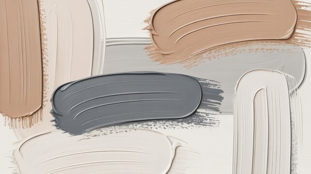 Textured neutral paint brush strokes on canvas, modern artistic background