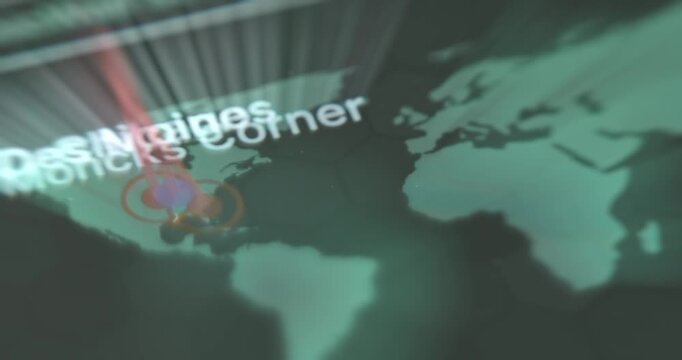 Cyber attacks against the US and their counterattacks are reflected on a digital map