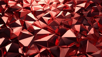 Red Geometric Abstract A Detailed Illustration of Sparkling 3D Triangular Shapes for Design
