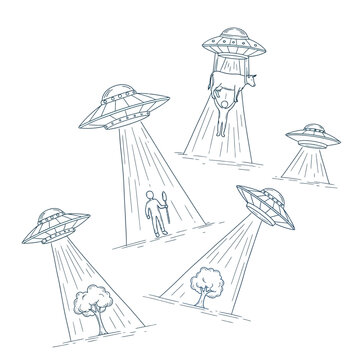UFO Abduction Doodle Set