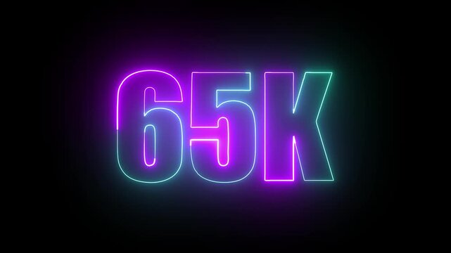 65k glowing neon line animation streaming smoothly across a deep black background with vibrant light streak highlights.