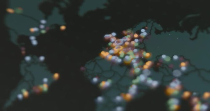 Real time Cyber attacks on digital world map