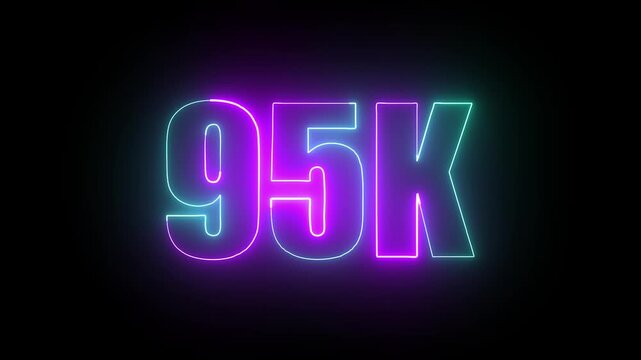 95k vibrant glowing neon line animation streaming dynamically with flowing streak motion across a black canvas creating radiant light effects.