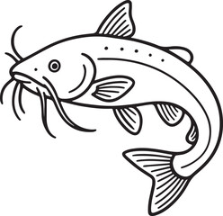 A line art cat fish
