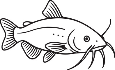 A line art cat fish
