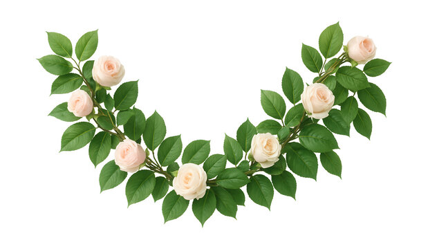 Silk rose leaf garland for adorning a wedding arch at a backyard ceremony.